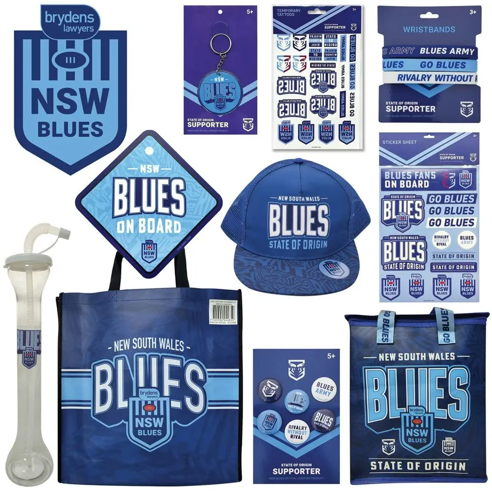 NRL State of Origin NSW Blues Merchandise Rugby Fan/Supporter Sports Showbag