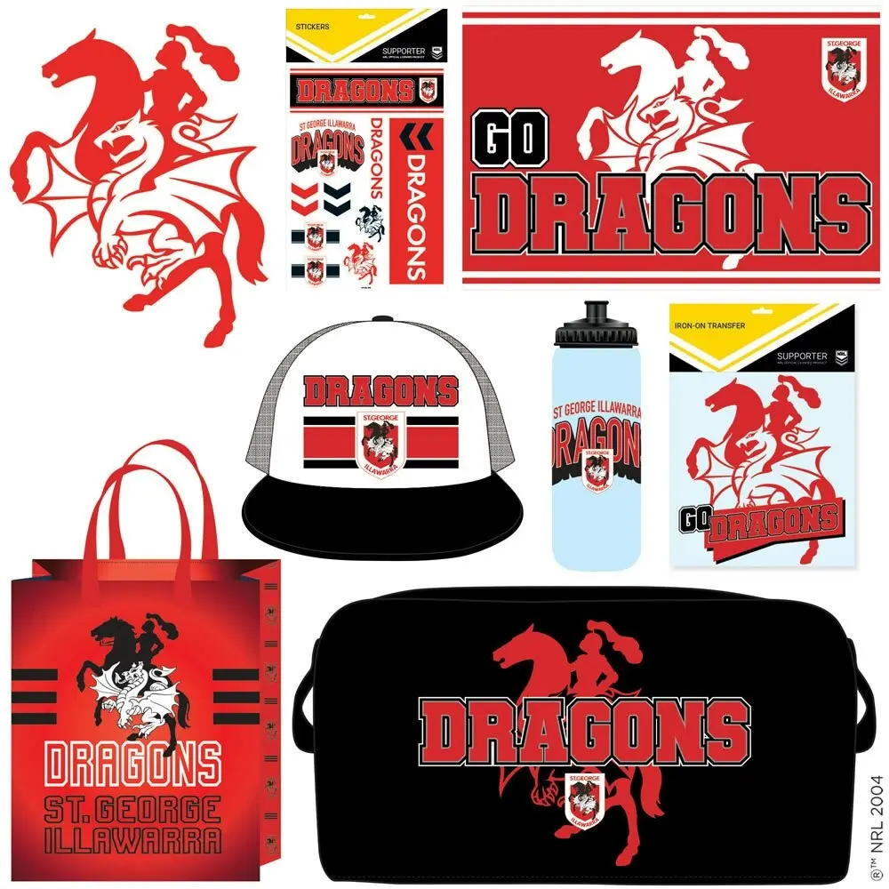 NRL St George Illawarra Dragons Merchandise Rugby Fan/Supporter Sports Showbag