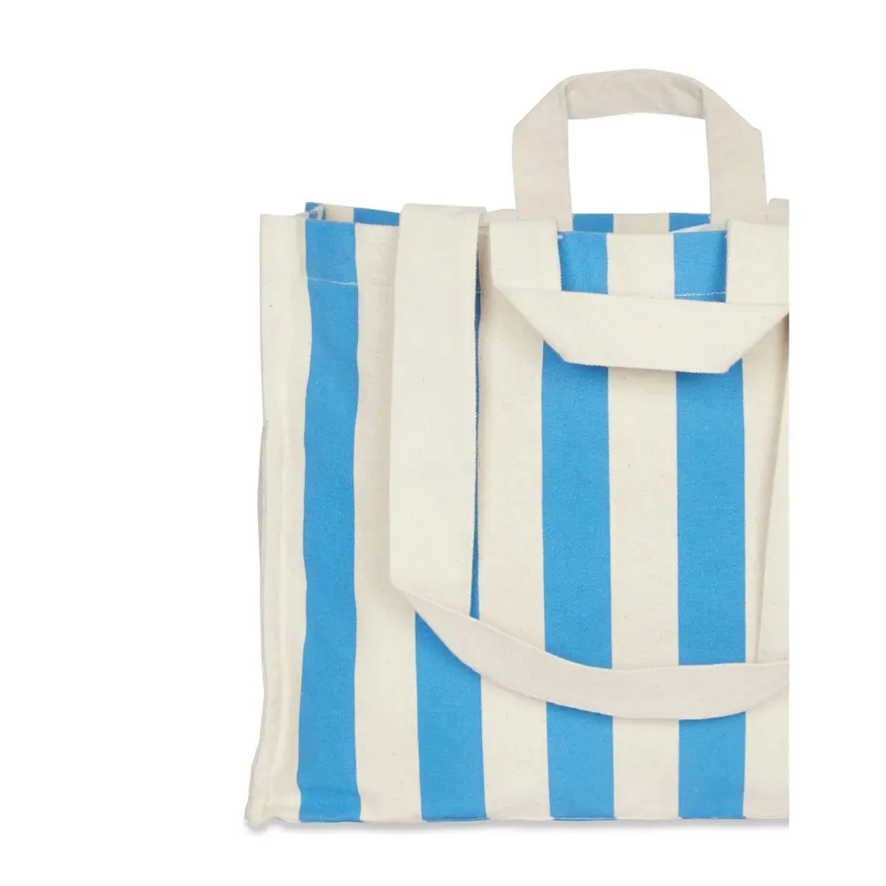 The Good Brand Women's Cotton 40cm Everyday Bag Portrait Bright Blue Stripe