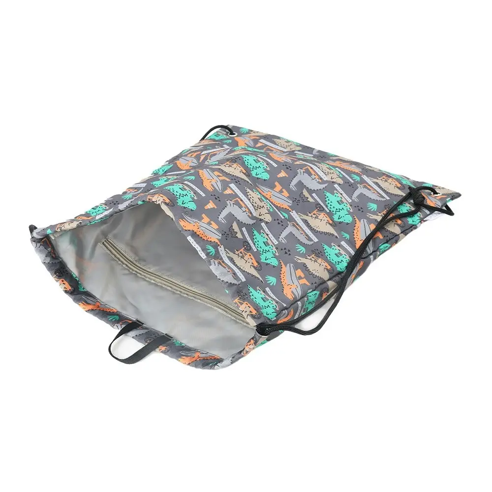 Splosh Out & About Dino Skate Waterproof Drawstring Carry Bag w/Pocket 44.5x38cm