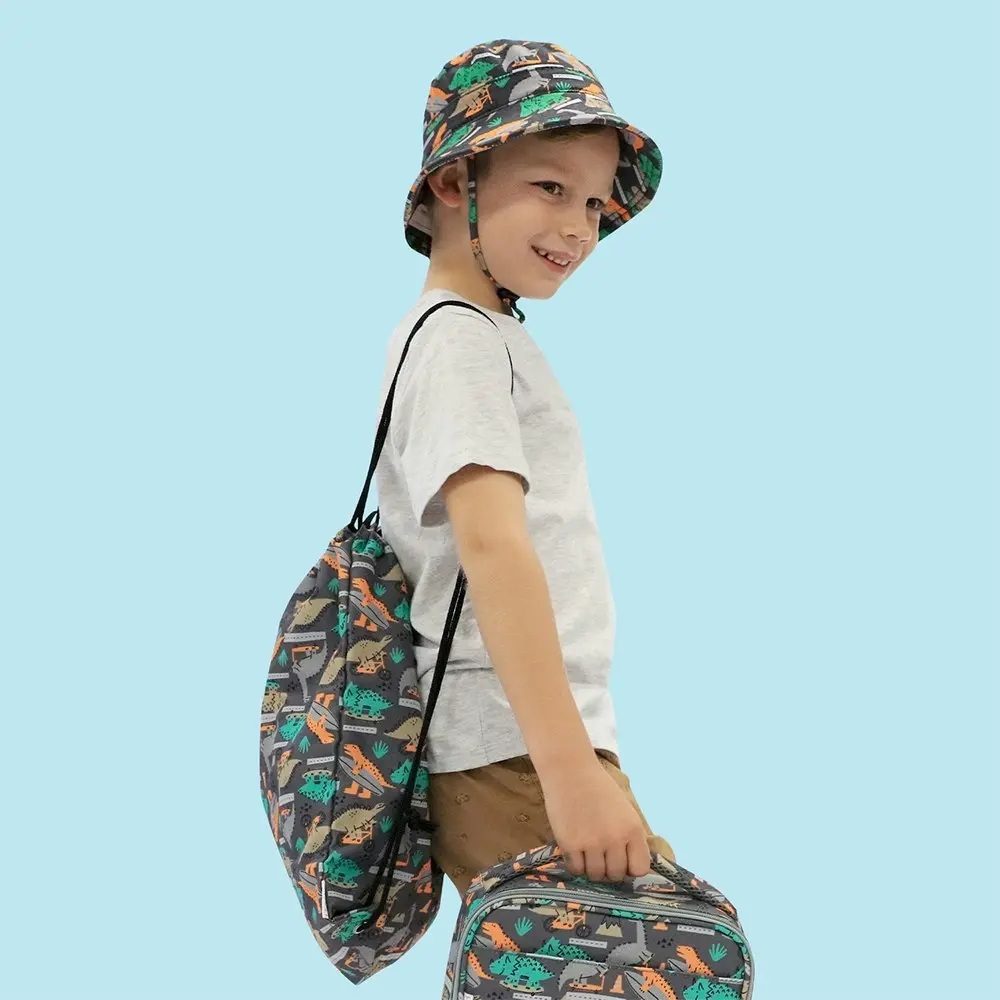 Splosh Out & About Dino Skate Waterproof Drawstring Carry Bag w/Pocket 44.5x38cm