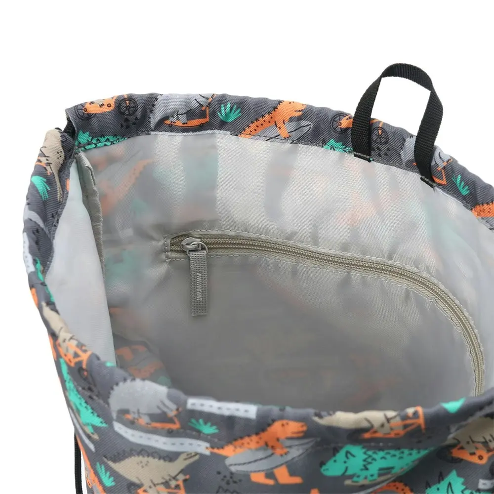 Splosh Out & About Dino Skate Waterproof Drawstring Carry Bag w/Pocket 44.5x38cm