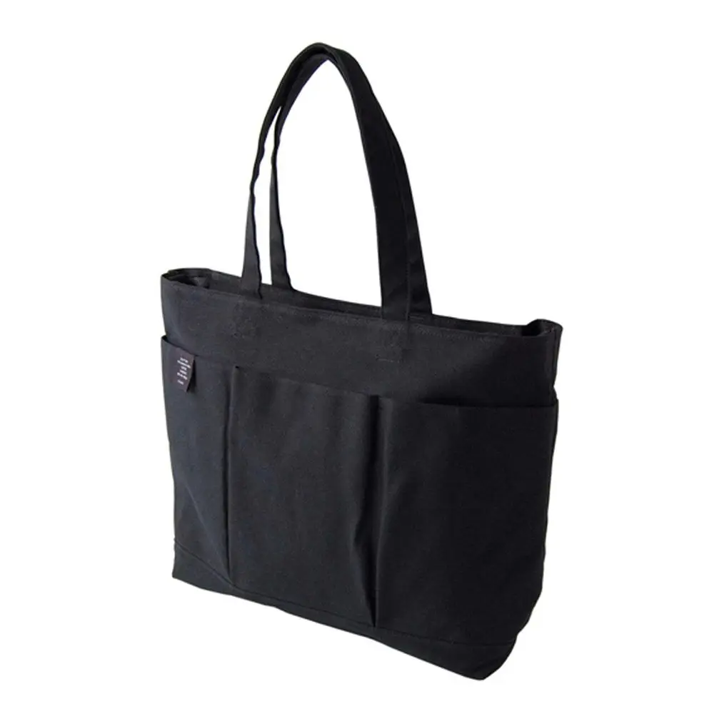 Delfonics Cotton Inner Carry Tote Travel Bag w/Handle/8 Pockets Large 48cm Black