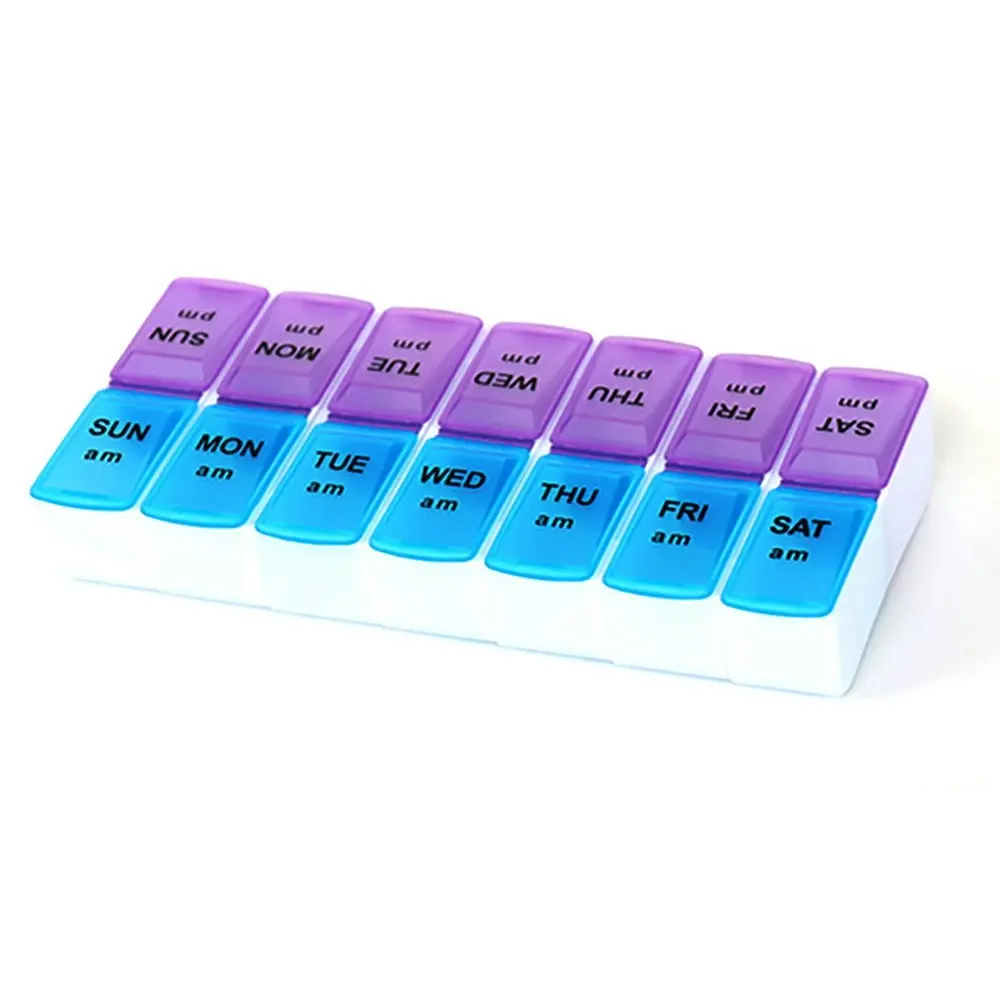 2x Tosca Medicine Pill Box Weekly Organiser Travel Dispenser Case - AM/PM