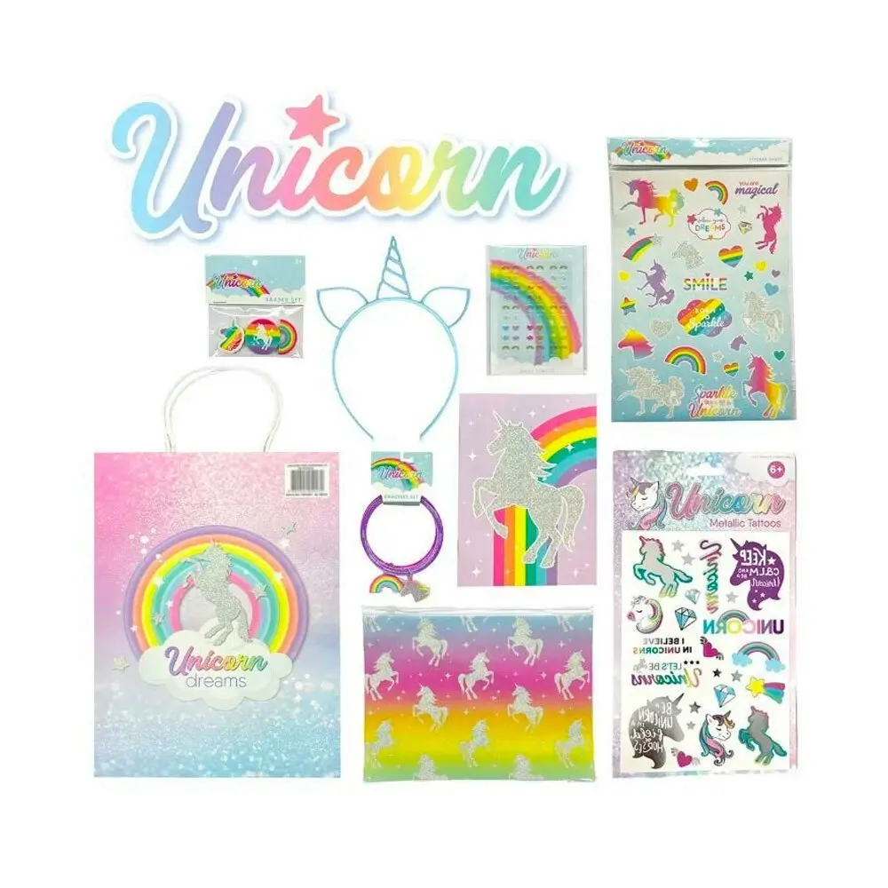 2PK Unicorn Sparkle Girly Mini Variety/Assorted Activity & Toy Childrens Showbag