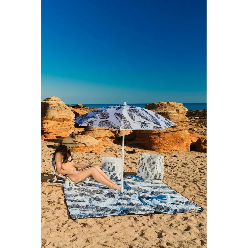 2x Good Vibes Outdoor Camping Jumbo Beach Carry Bag Sorrento Palm 47x72x25cm