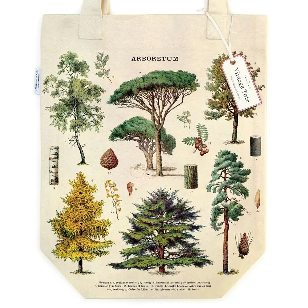 Cavallini Cotton Tote Bag Travel/Shopping Carry Handbag 33x40cm Arboretum