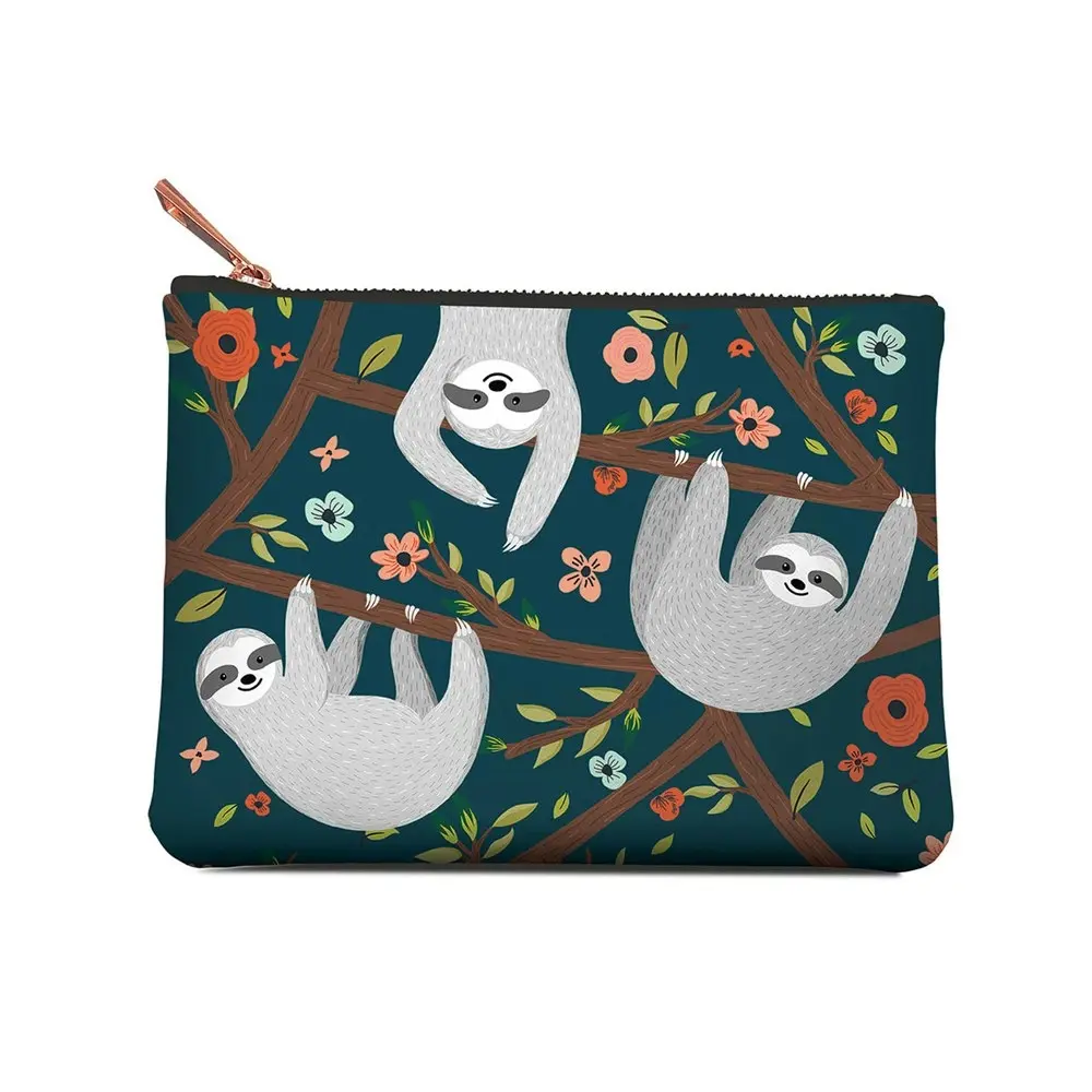 2x Studio Oh Women's Zippered Pouch Coin Purse Wallet 19x14cm Medium Sloth Life