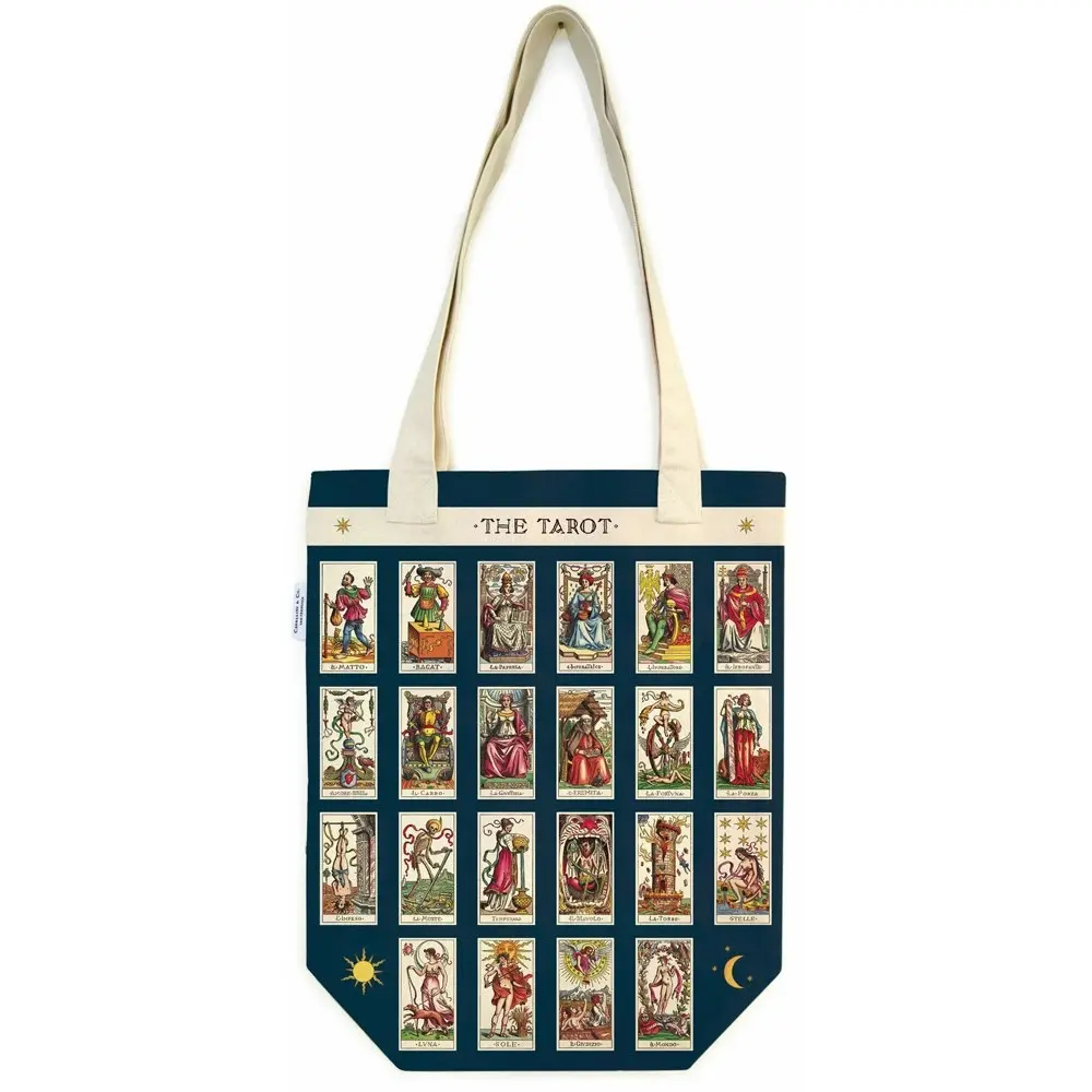 2x Cavallini Cotton Tote Bag Travel/Shopping Carry All Handbag 33x40cm Tarot