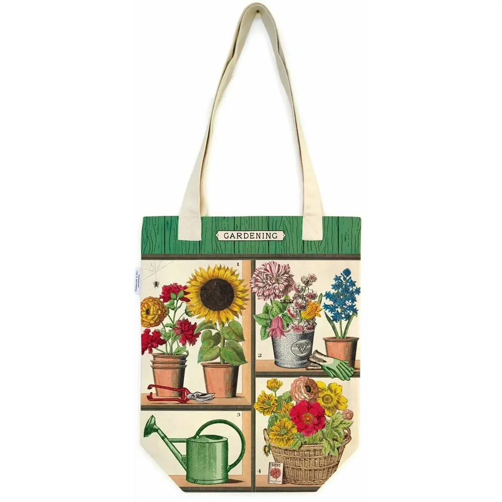 2x Cavallini Cotton Tote Bag Travel/Shopping Carry Handbag 33x40cm Gardening