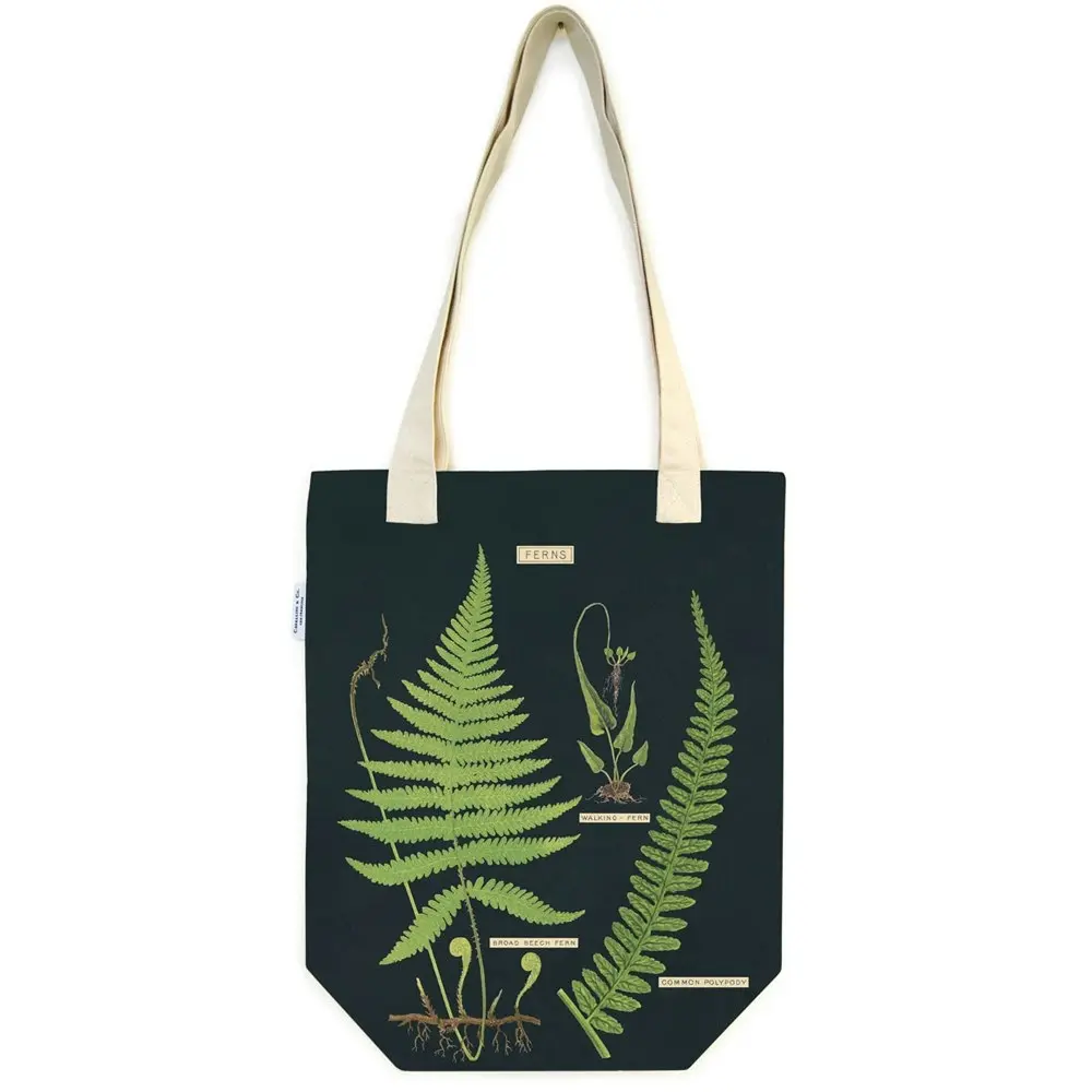 2x Cavallini Cotton Tote Bag Travel/Shopping Carry All Handbag 33x40cm Ferns