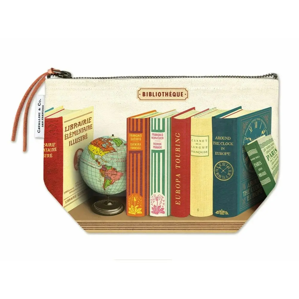 2x Cavallini Cotton Hand Carry Zipped Pouch Portable Organiser Book 22x15cm