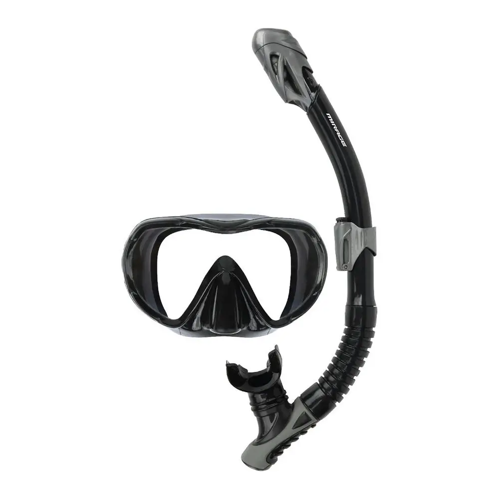 Mirage Infinity Dry Mask and Snorkel Underwater Swimming Set Adult Black