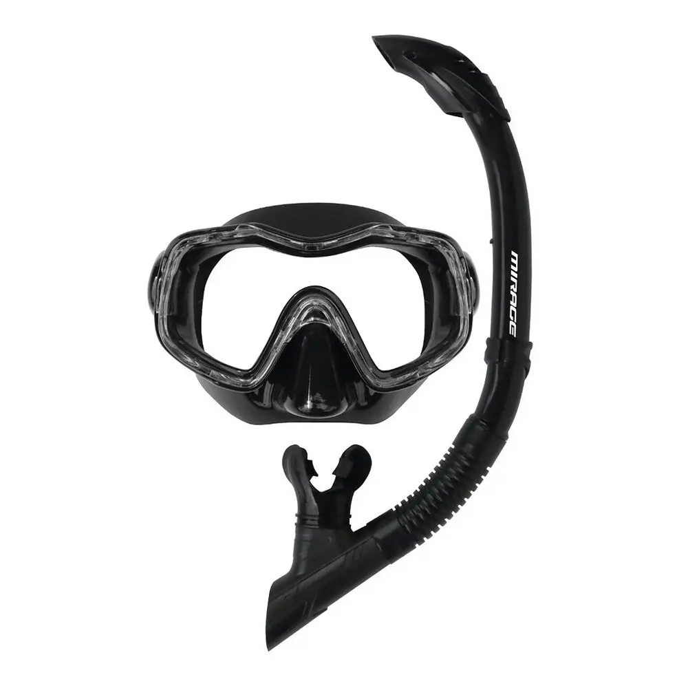 Mirage Raven Silicone Underwater Swimming Mask and Snorkel Junior Black