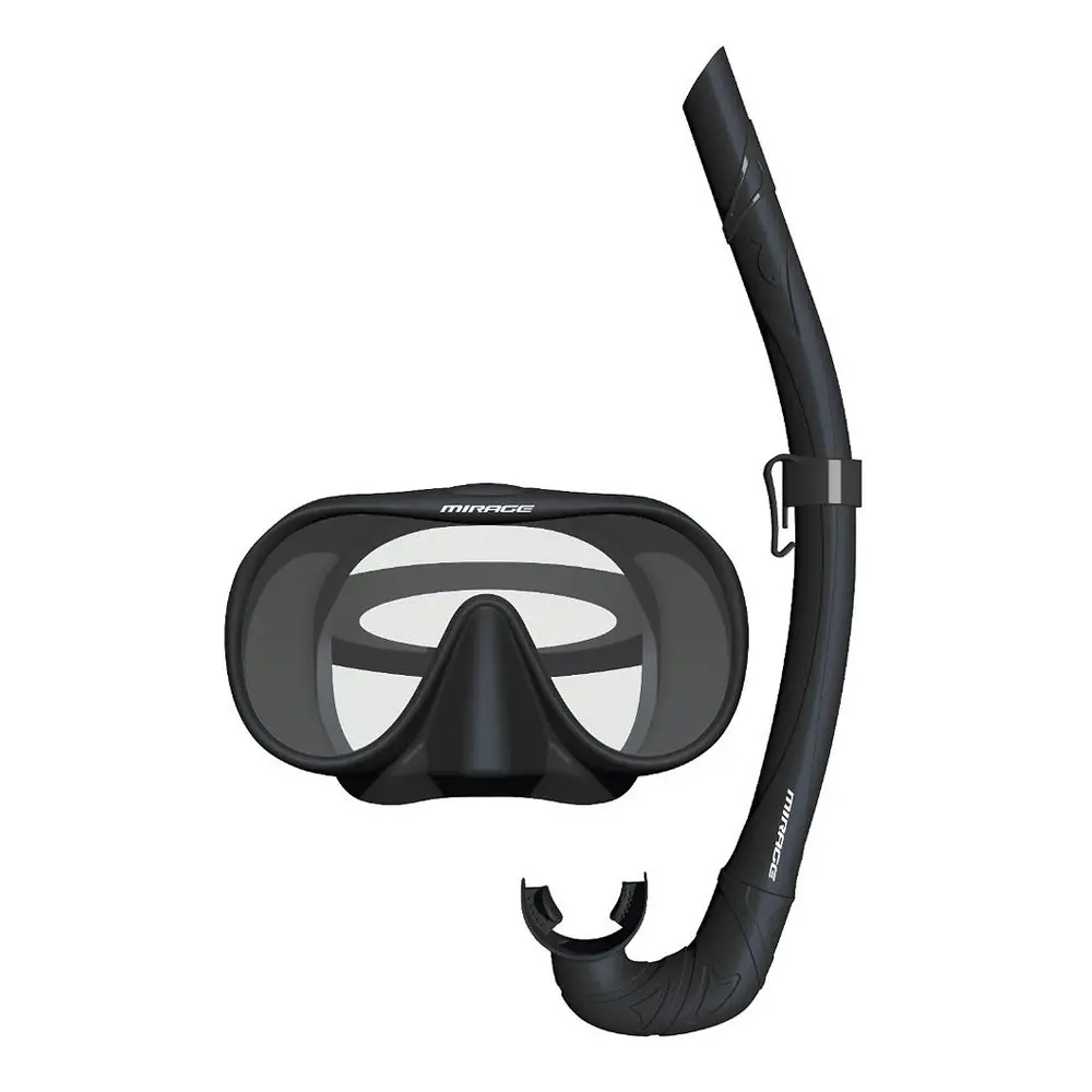 Mirage Sunsets Mask and Snorkel Underwater Swimming Activity Set Black