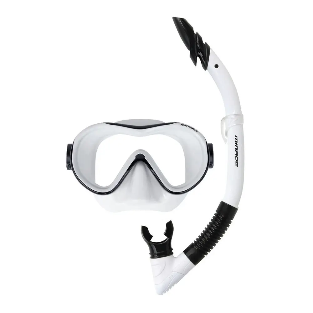 Mirage Phantom Silicone Mask and Snorkel Underwater Swimming Set Adult White