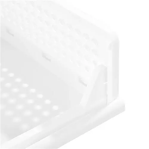 2x Boxsweden Foldaway 42.5x14cm Stackable Storage Basket/Organiser Medium White