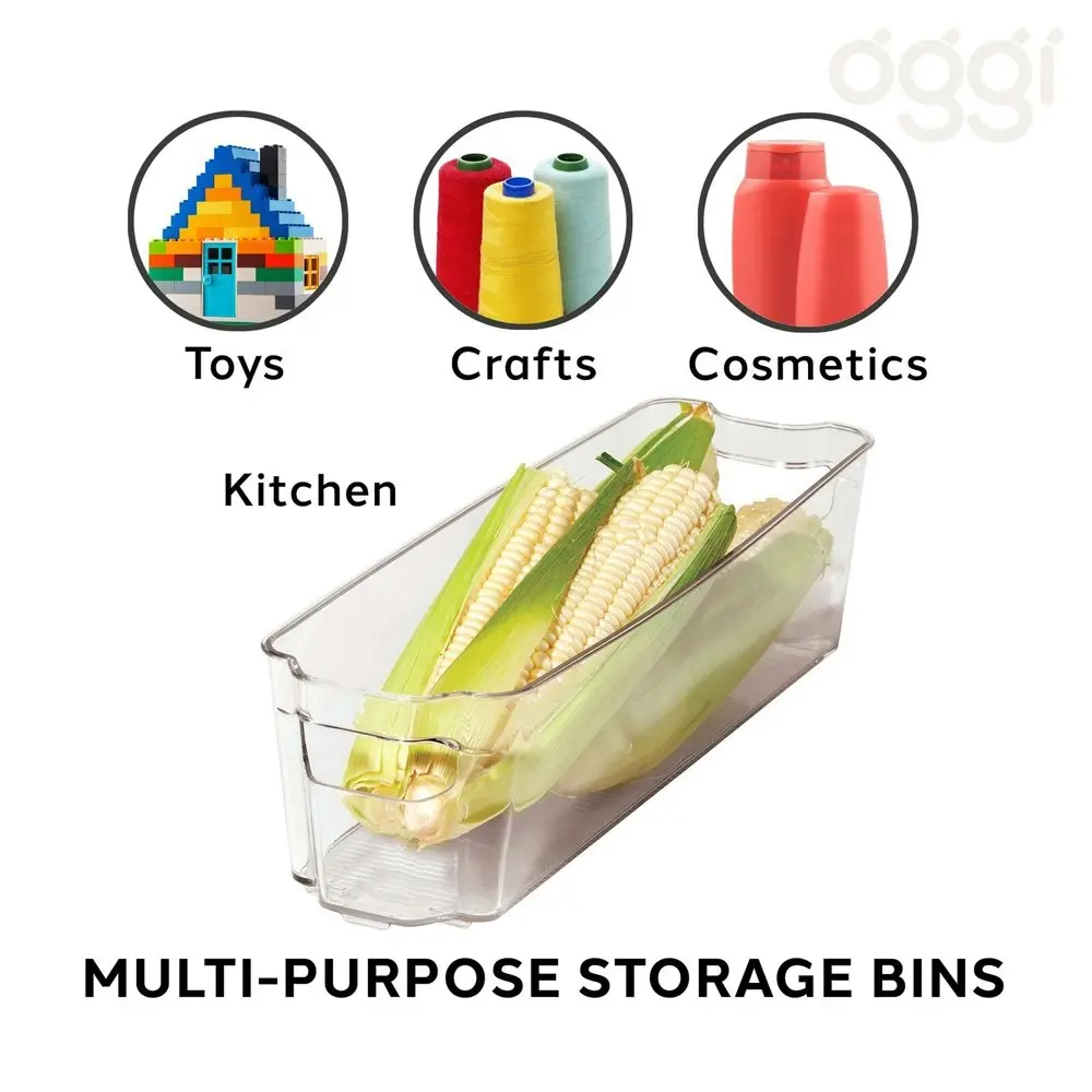 2x Oggi 33cm Stackable Storage Bin Home/Kitchen Food/Snack Organiser w/ Handles