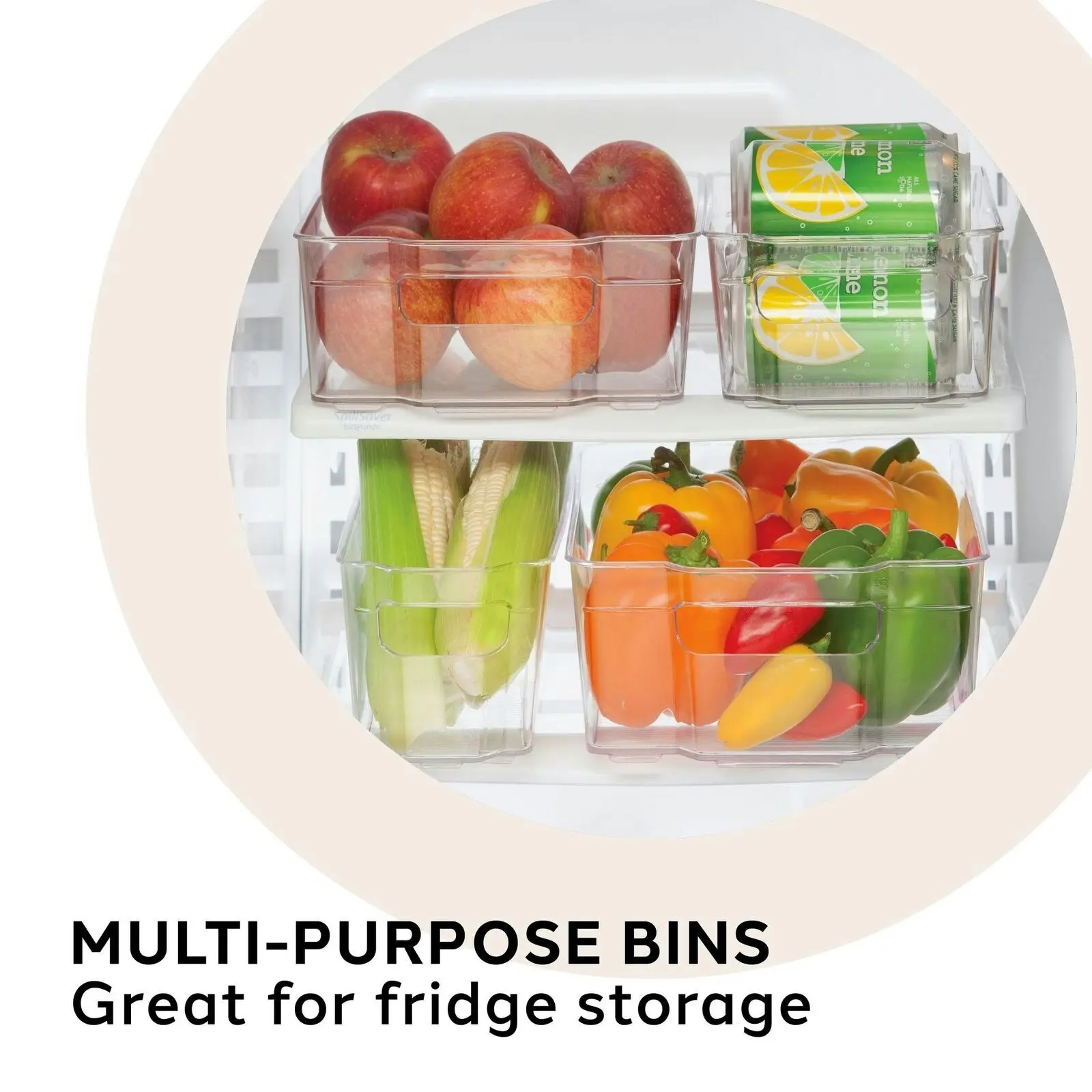 2x Oggi 32cm Stackable Storage Bin Home/Kitchen Food/Snack Organiser w/ Handles