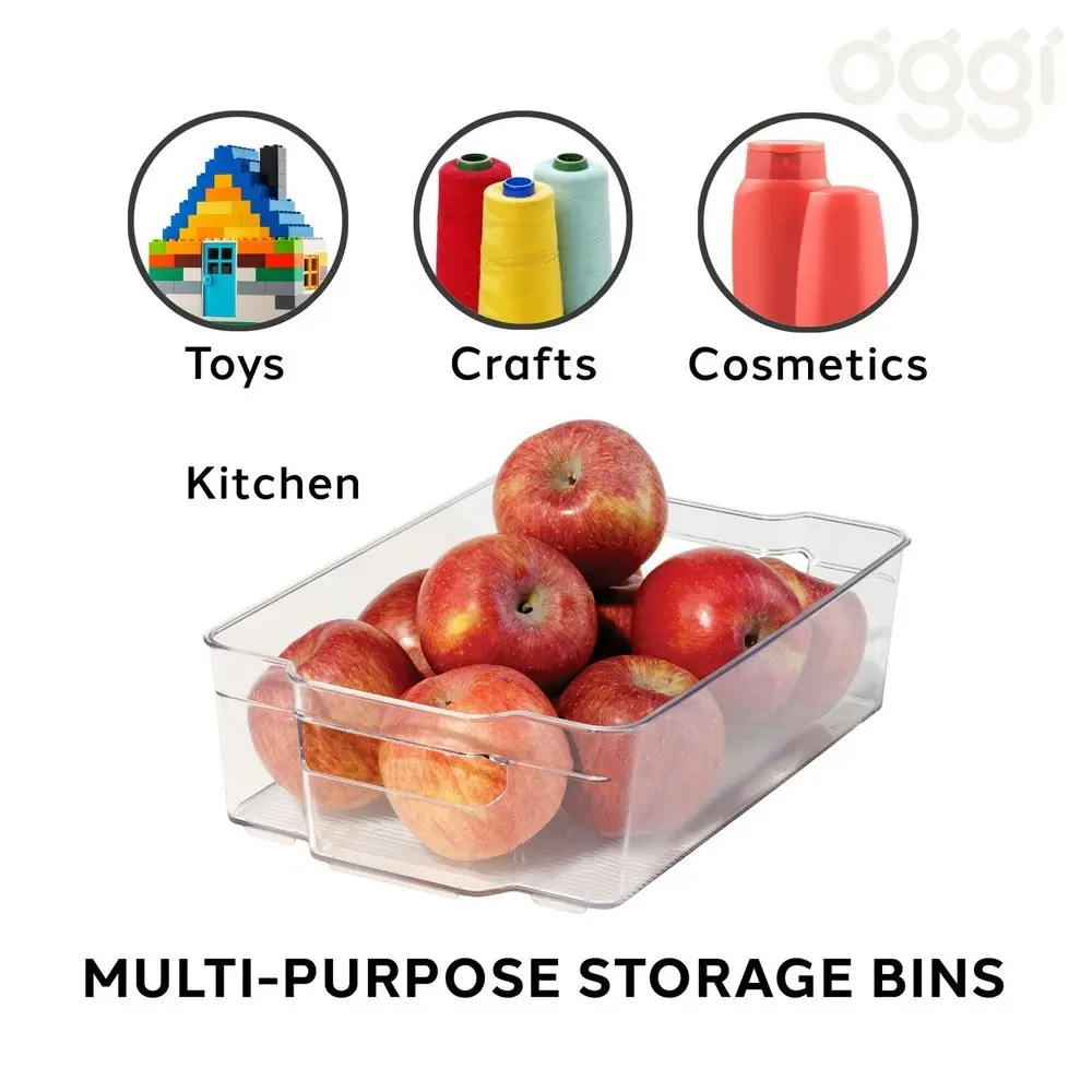 2x Oggi 16cm Stackable Storage Bin Home/Kitchen Food/Snack Organiser w/ Handles