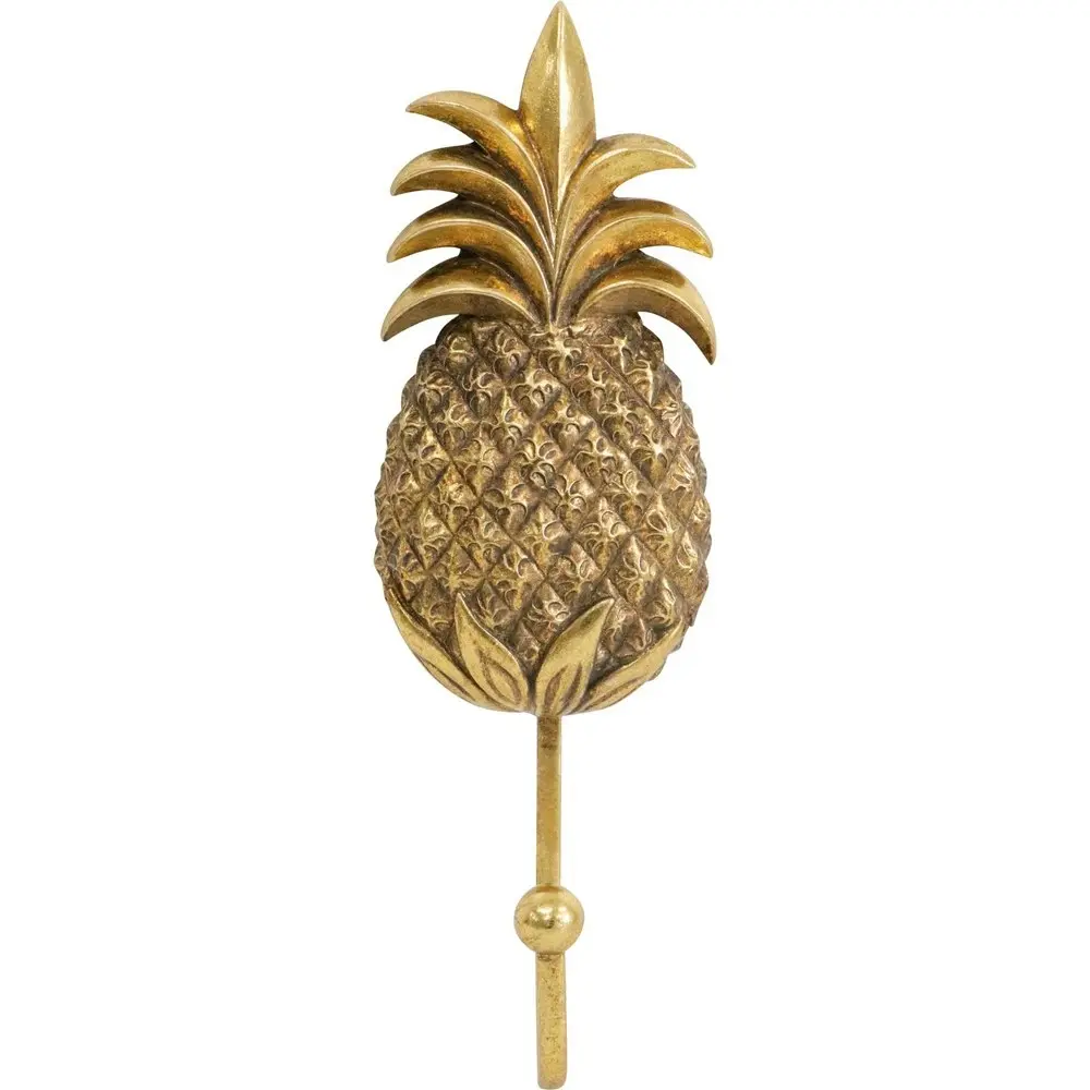 4x LVD Resin Pineapple Hook Gold Decorative Home Decor Organisation 6.5x21cm