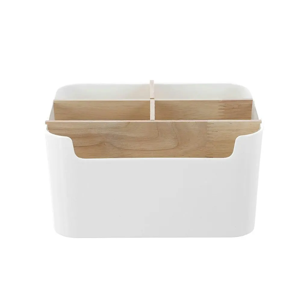 2PK Boxsweden 18.5cm Bano Organiser 5 Section Bamboo Bathroom/Home Storage Box