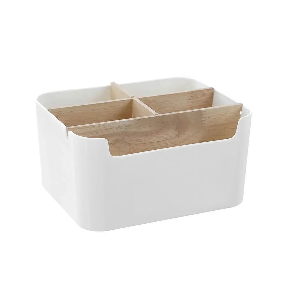 2PK Boxsweden 18.5cm Bano Organiser 5 Section Bamboo Bathroom/Home Storage Box