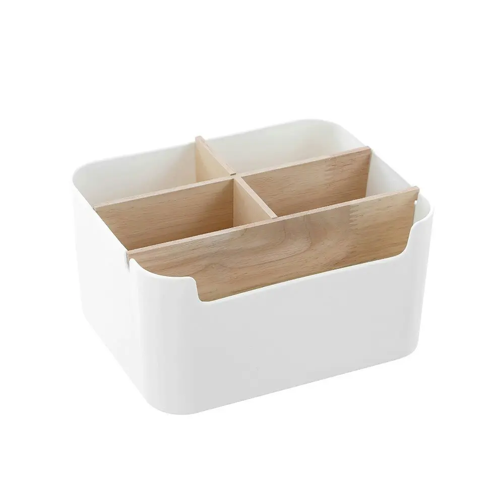 2PK Boxsweden 18.5cm Bano Organiser 5 Section Bamboo Bathroom/Home Storage Box