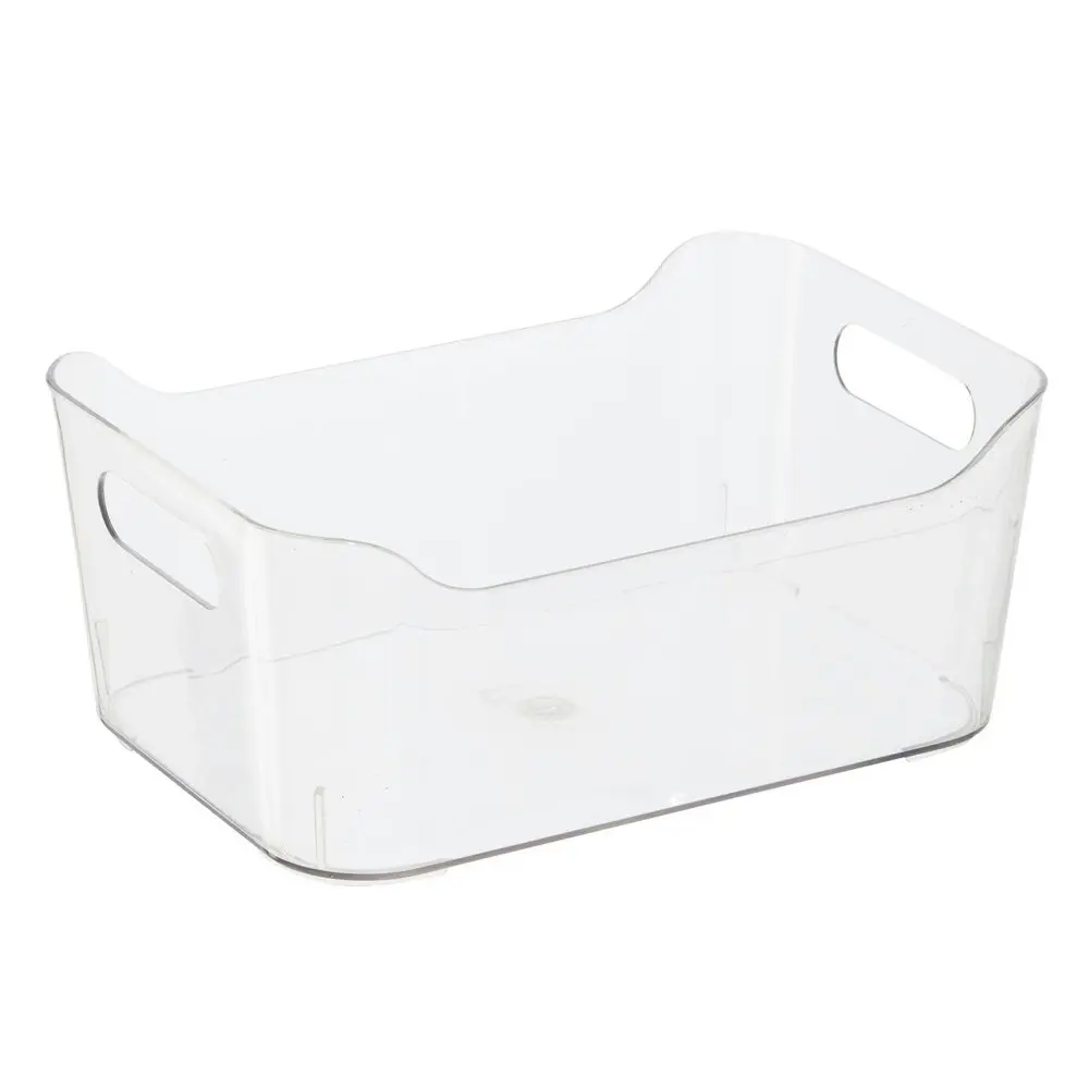 2x Oggi 24cm Storage Bin Home/Kitchen Food/Snack Pantry Organiser w/ Handles CLR