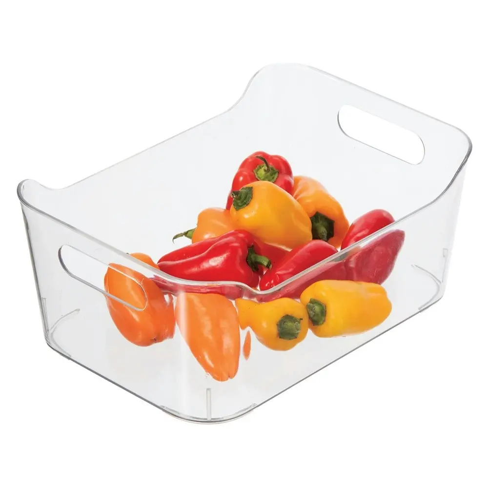 2x Oggi 24cm Storage Bin Home/Kitchen Food/Snack Pantry Organiser w/ Handles CLR