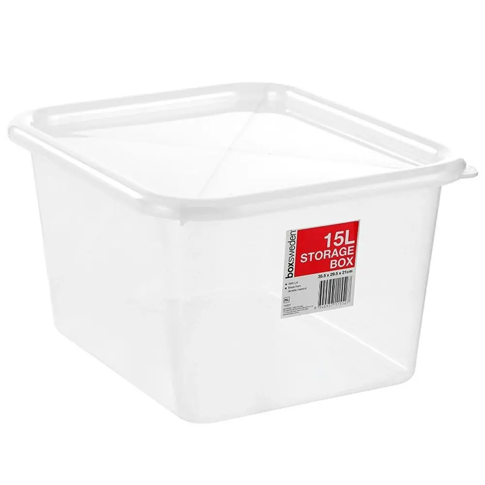 2x Boxsweden 15L Storage Container 35.5cm Home Organiser w/ Lid Holder Assorted