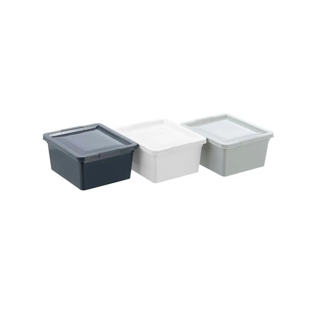 24x Boxsweden Essentials 2L/19cm Stackable Tub w/ Lid Storage Organiser Assorted