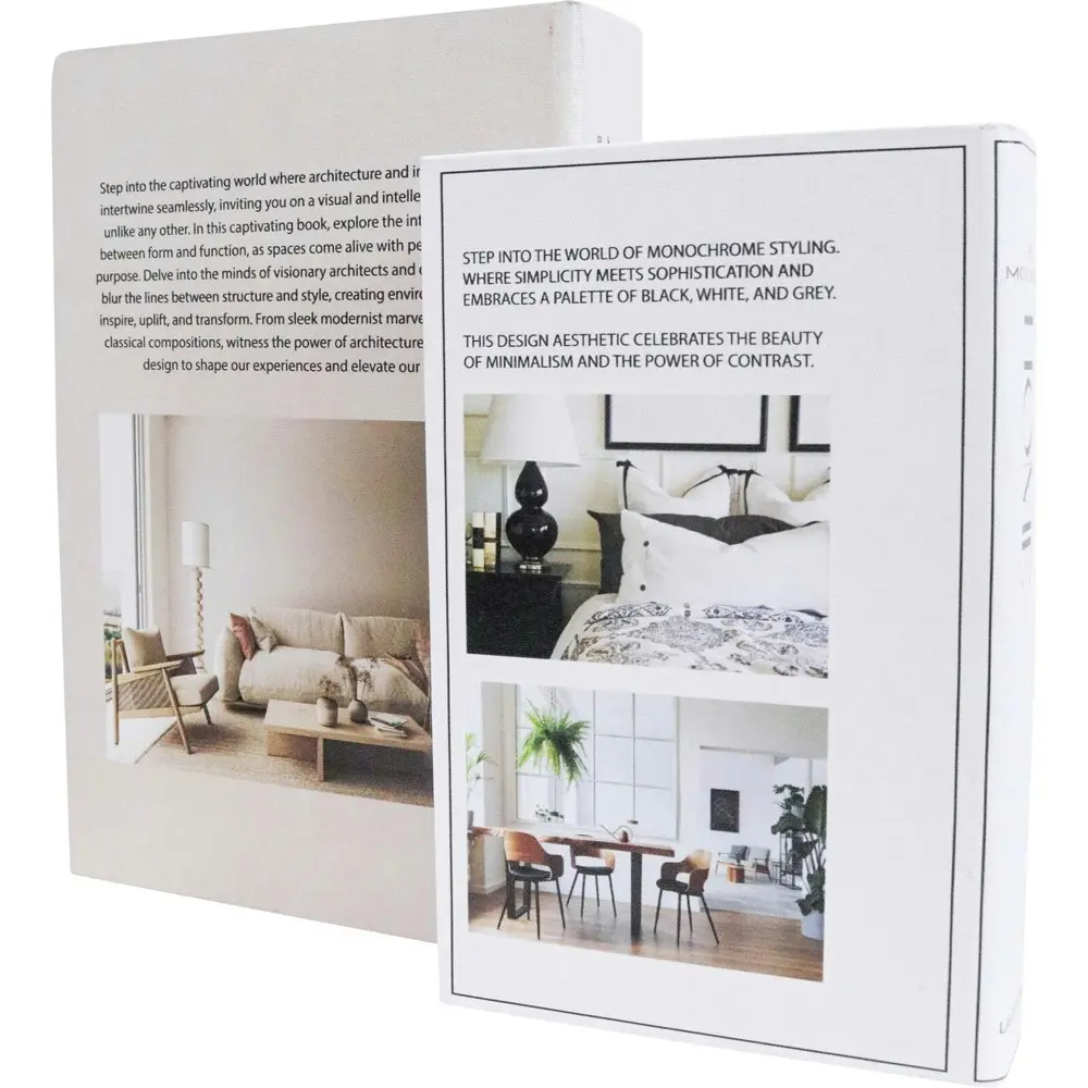 2x 2pc LVD Design Homes MDF/Canvas Book Box Living Room Decor Set 24cm/29cm