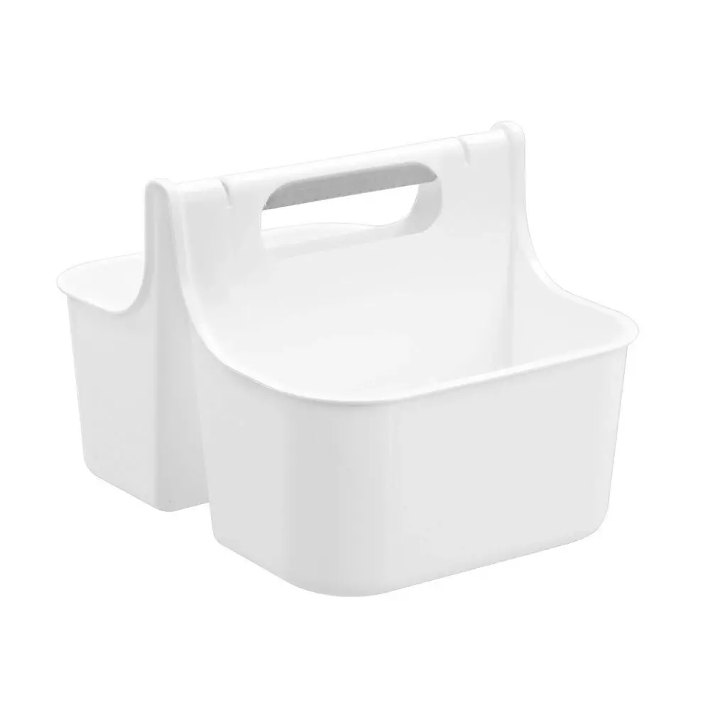 12x Boxsweden 2-Compartment Bathroom Caddy Storage Organiser Lrg 31x24.5cm White