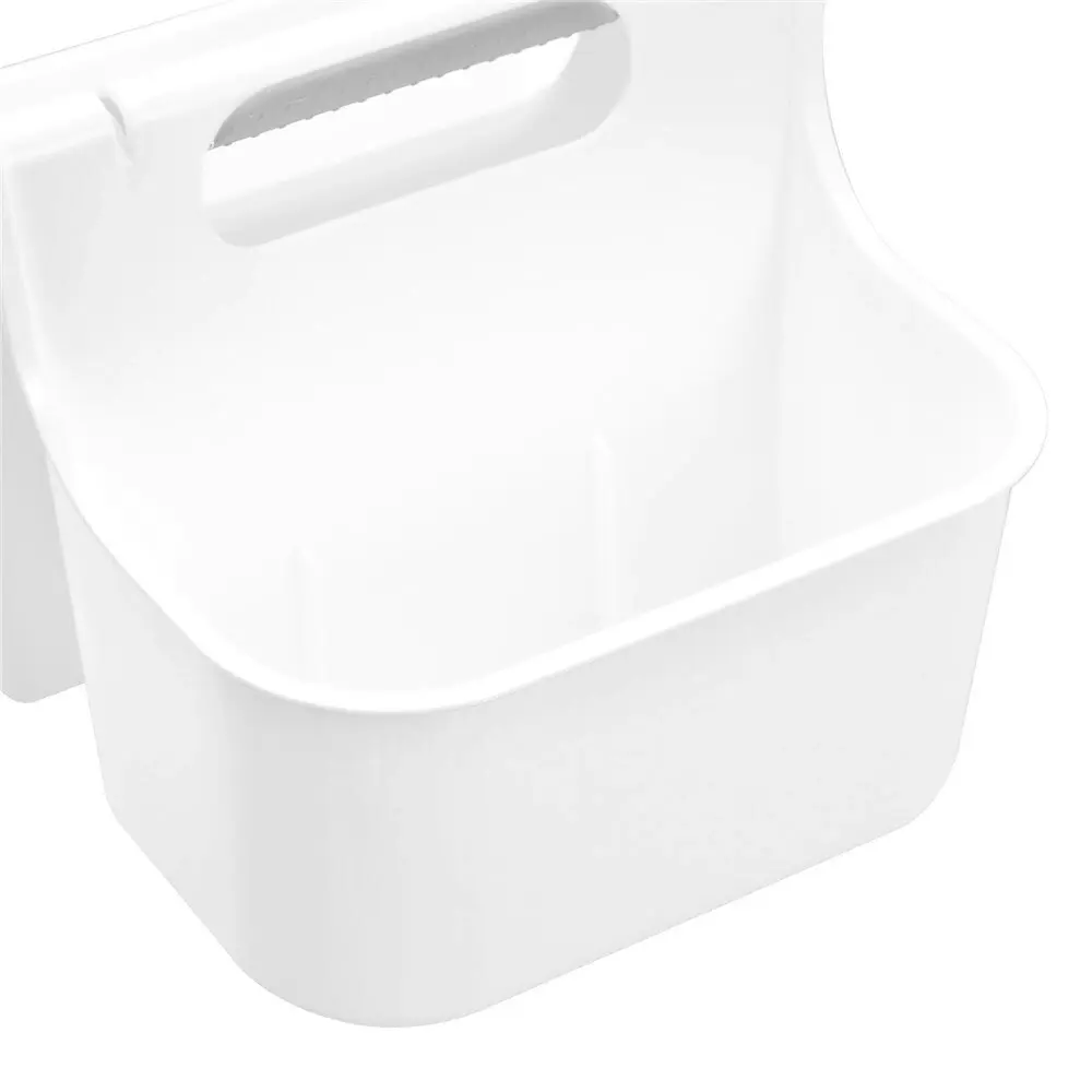 12x Boxsweden 2-Compartment Bathroom Caddy Carry Storage Organiser 25x21cm White