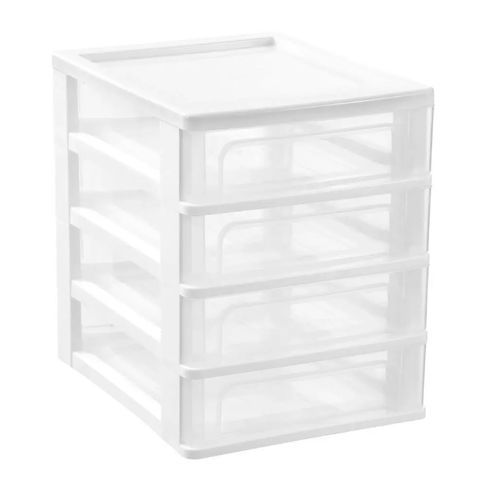 4x Boxsweden A4 Desktop 4-Drawer Unit Storage Home Organiser 33.5x26cm Assorted