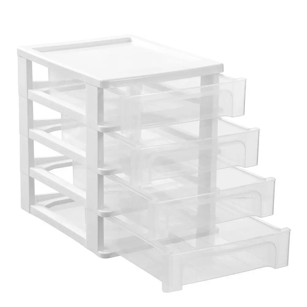 4x Boxsweden A4 Desktop 4-Drawer Unit Storage Home Organiser 33.5x26cm Assorted