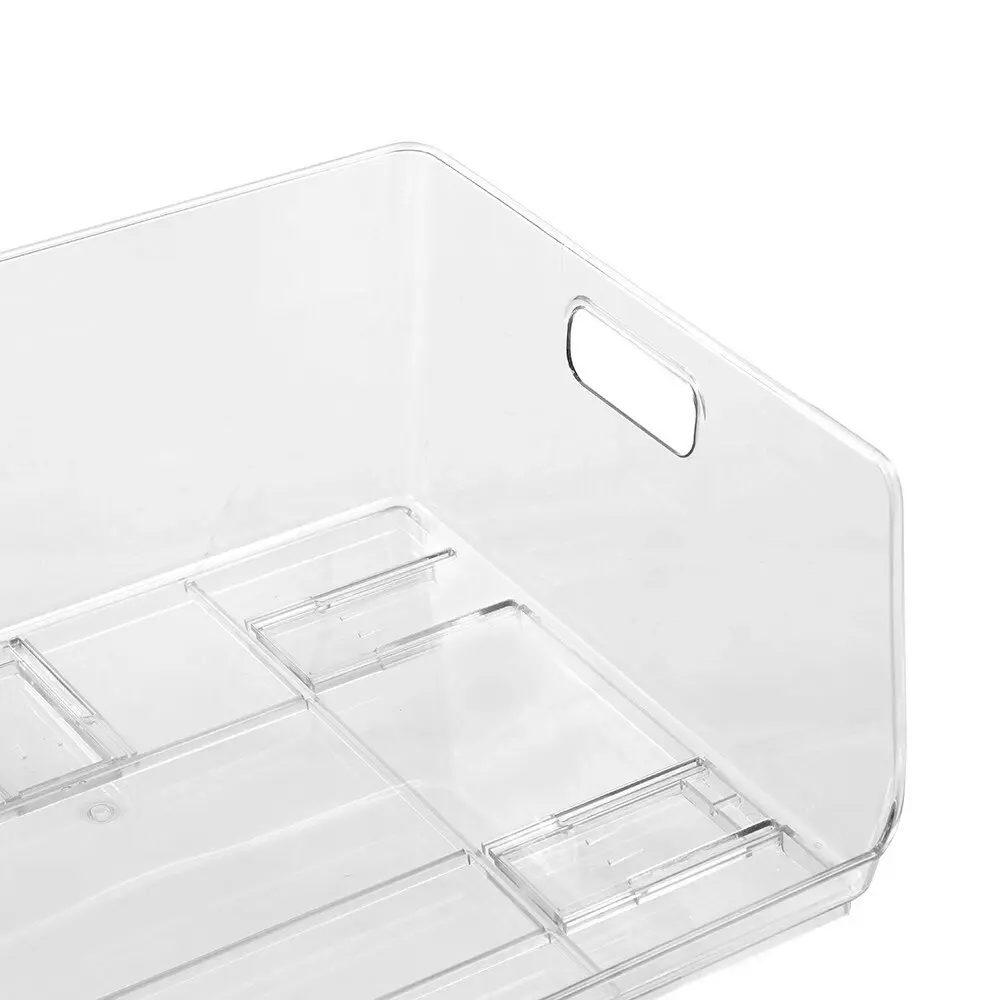 8x Boxsweden Crystal Stacking Bin Storage Home Organiser Large 40.5x30.5cm CLR