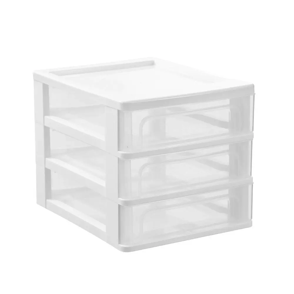 4x Boxsweden A4 Desktop 3-Drawer Unit Storage Home Organiser 33.5x26cm Assorted