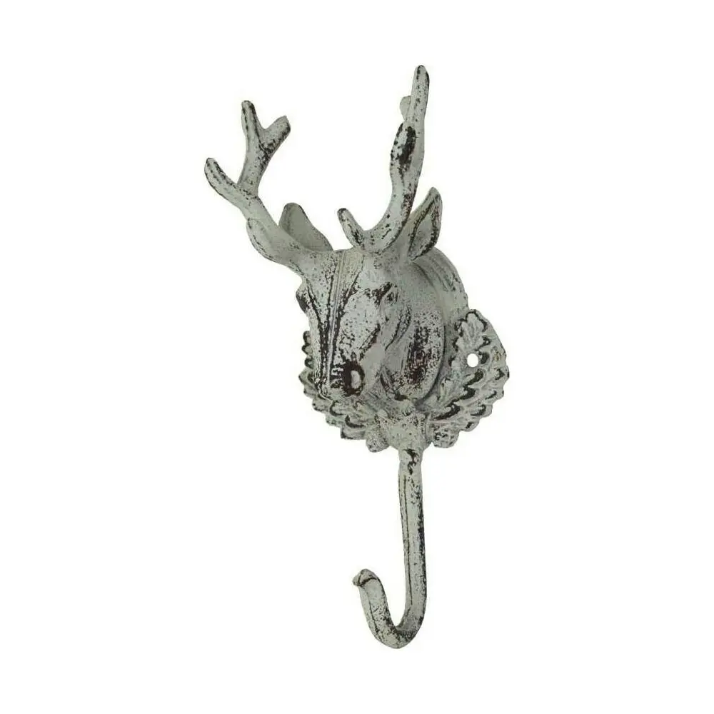 2x LVD Metal Decorative Hook Antique Deer Hanging/Hanger Home Decor 22cm White