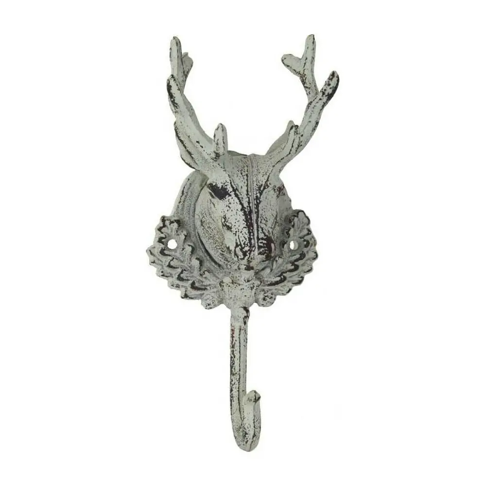 4x LVD Metal Decorative Hook Antique Deer Hanging/Hanger Home Decor 22cm White