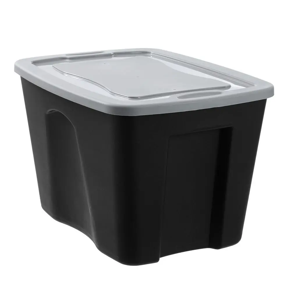 10x Boxsweden Garaz Eco 68L/59cm Storage Box Home Organser Rectangle w/Lid Black