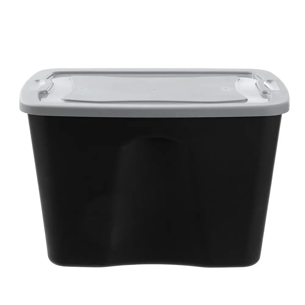 10x Boxsweden Garaz Eco 68L/59cm Storage Box Home Organser Rectangle w/Lid Black