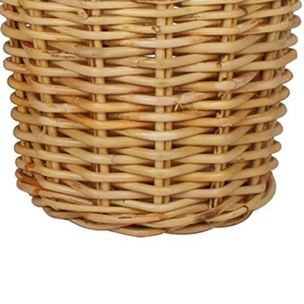 2pc Maine & Crawford Cheche 28/32cm Rattan Cylinder Log Basket Storage w/ Handle