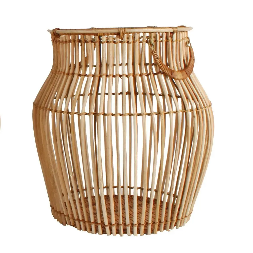 2pc Maine & Crawford Aesha Rattan 48/50cm Belly Basket Storage w/ Handle Natural