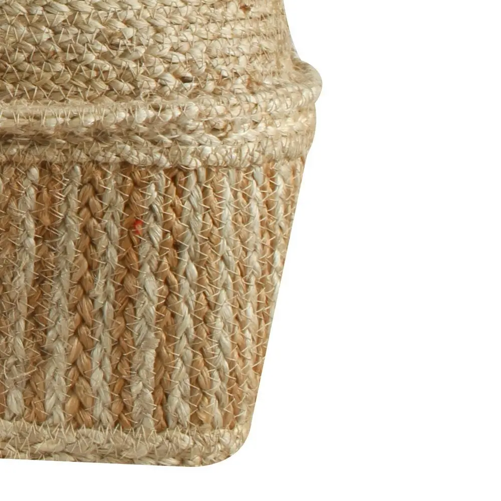 2pc Maine & Crawford Iffa Jute 30/35cm Square Dabor Basket Storage Set Natural