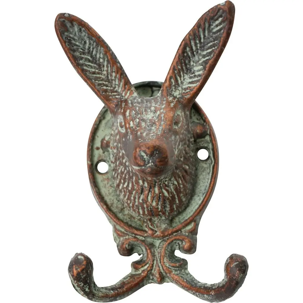 2x LVD Metal Decorative Hook Rabbit Wall Hanging/Hanger Home Decor 14cm Brown