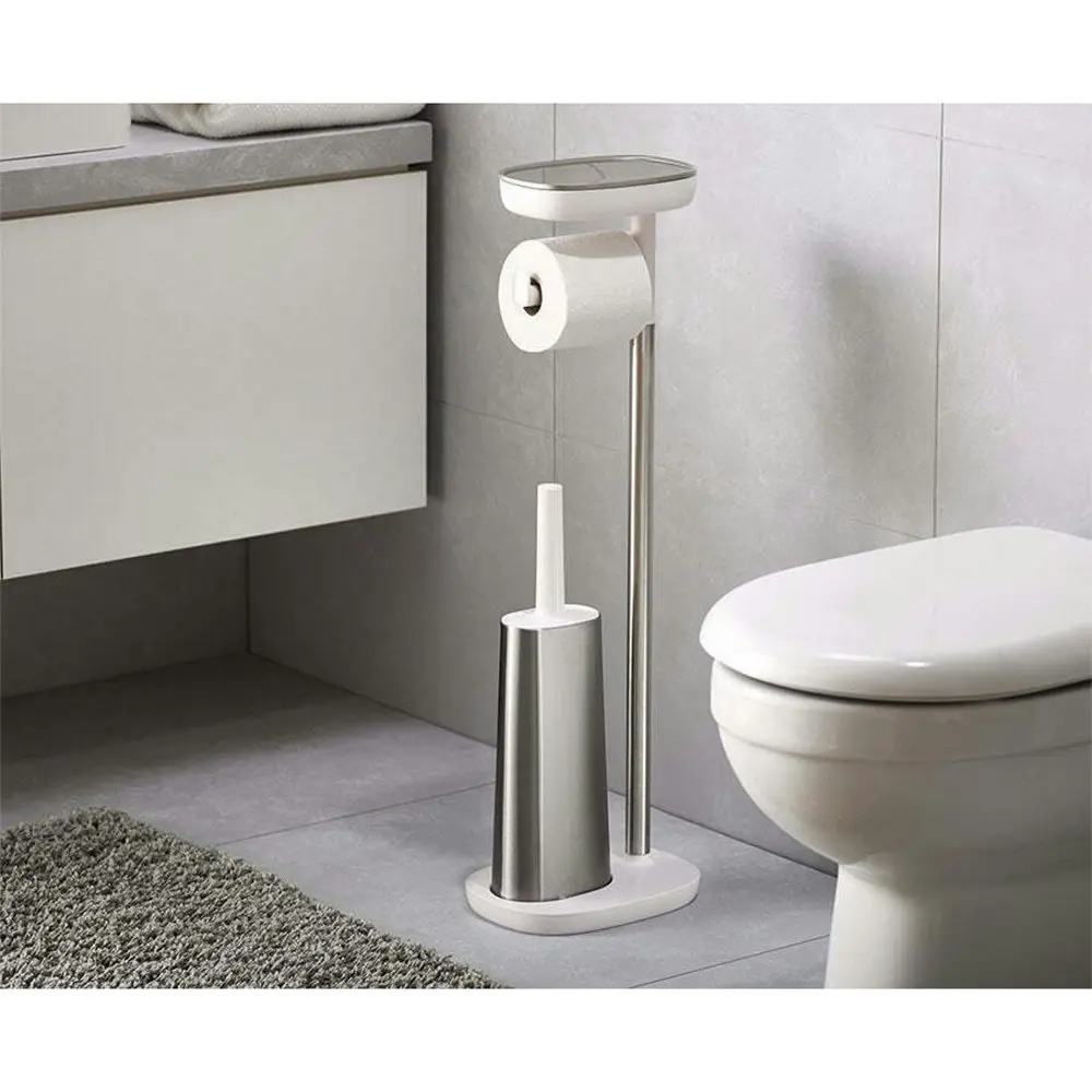 Joseph & Joseph EasyStore Plus Toilet Paper Holder/Flex Toilet Brush Cleaner SS