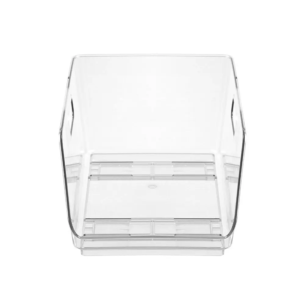 6x Boxsweden Crystal Stacking Bin Storage Home Organiser w/Handle 30x22cm Clear