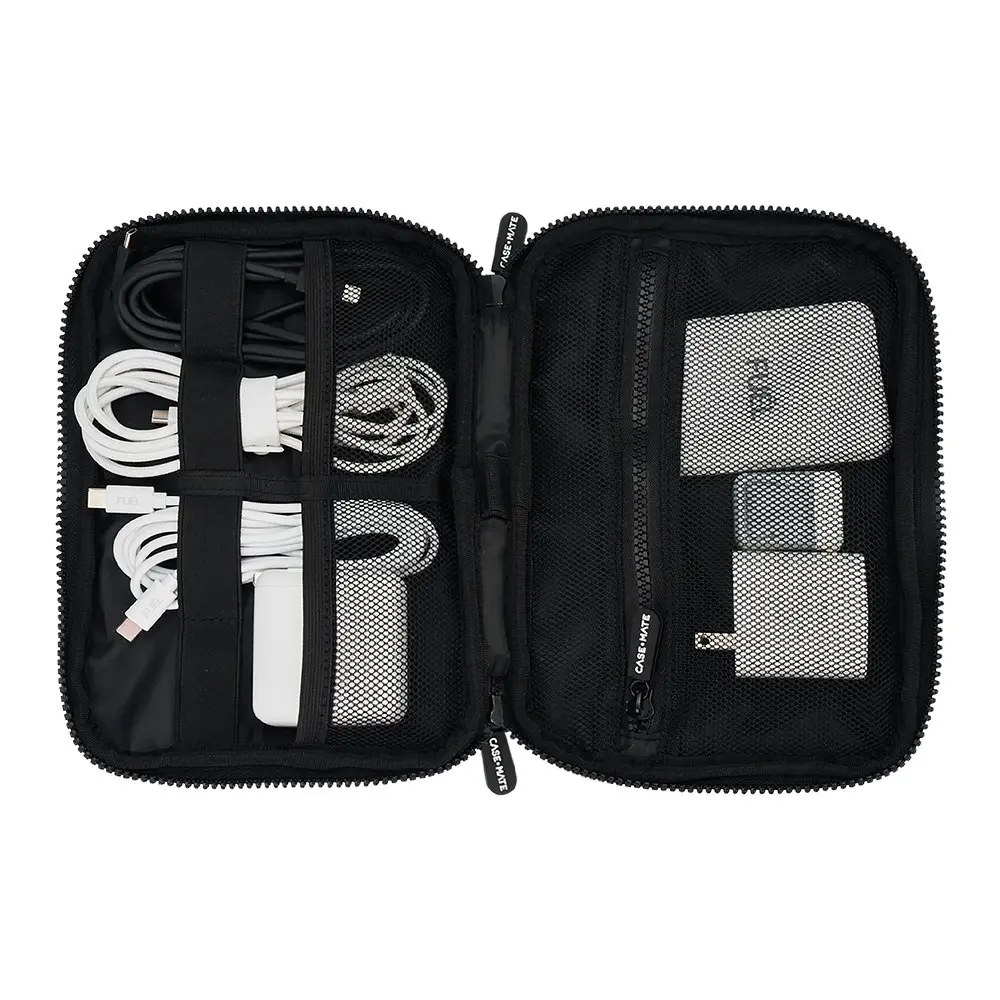 Case-Mate Padded Travel Tech Organiser Carry Case Storage Bag w/ Handle Black